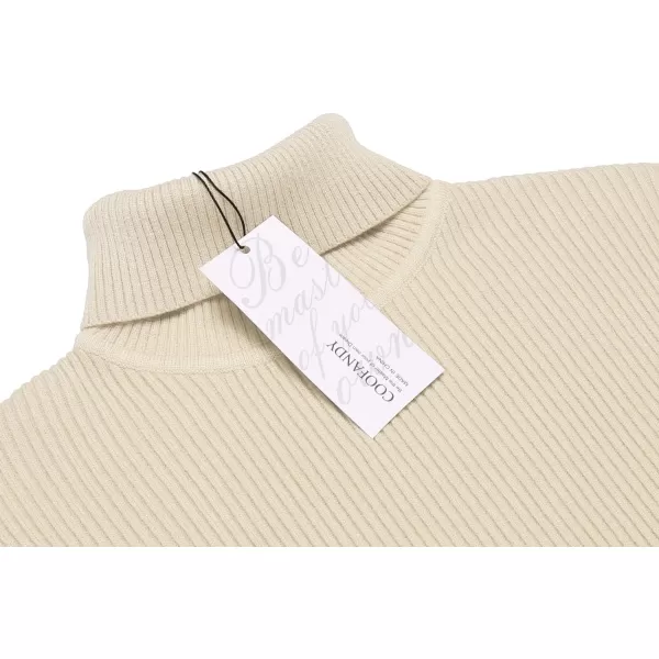 COOFANDY Mens Ribbed Slim Fit Knitted Pullover Turtleneck Sweater