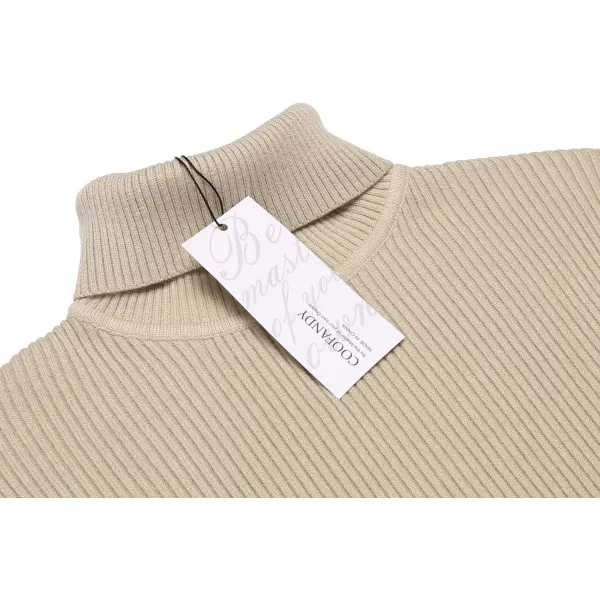COOFANDY Mens Ribbed Slim Fit Knitted Pullover Turtleneck Sweater