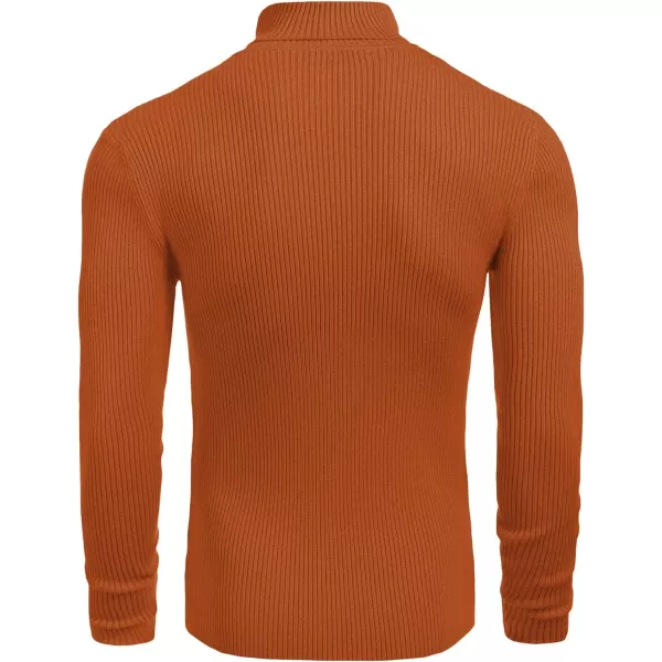 COOFANDY Mens Ribbed Slim Fit Knitted Pullover Turtleneck Sweater