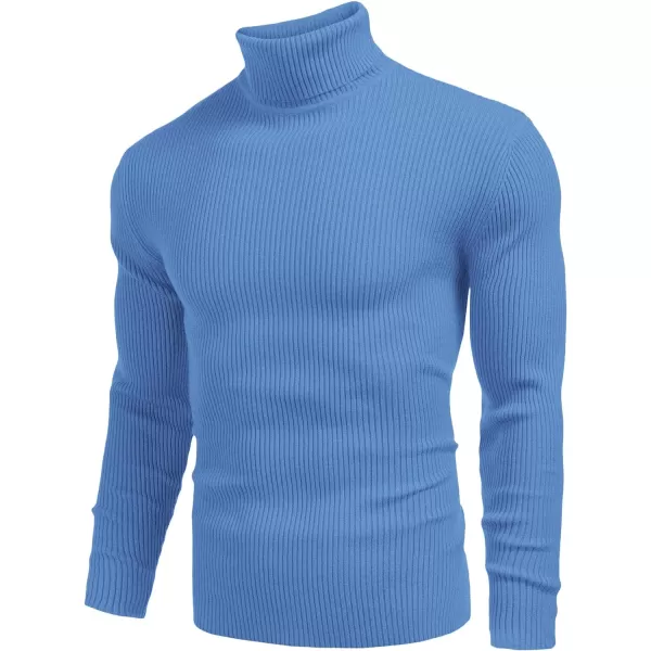 COOFANDY Mens Ribbed Slim Fit Knitted Pullover Turtleneck Sweater