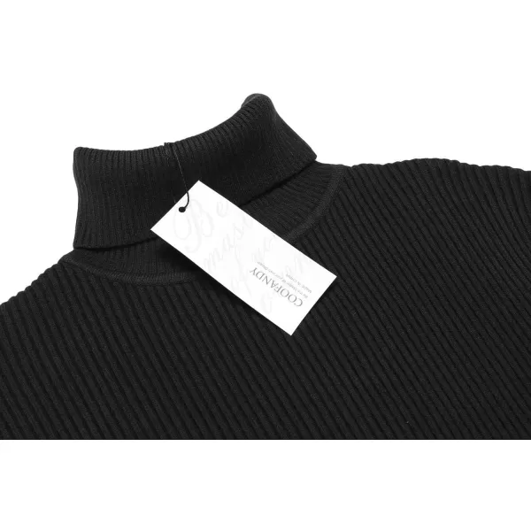COOFANDY Mens Ribbed Slim Fit Knitted Pullover Turtleneck Sweater