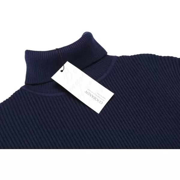 COOFANDY Mens Ribbed Slim Fit Knitted Pullover Turtleneck Sweater