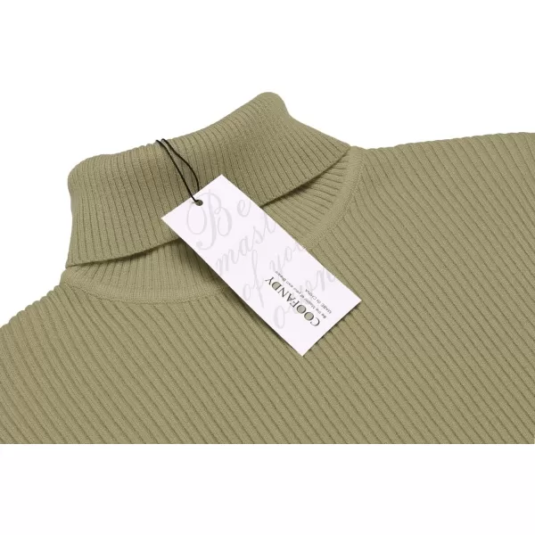 COOFANDY Mens Ribbed Slim Fit Knitted Pullover Turtleneck Sweater