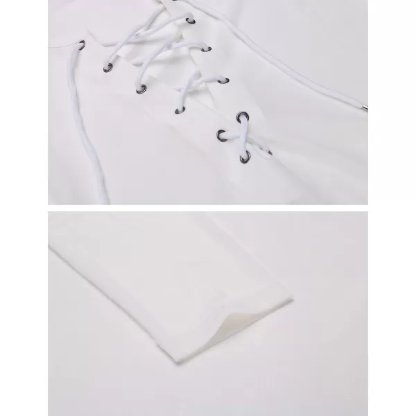 COOFANDY Mens Sexy Lace up See Through Long Sleeve T Shirt Mesh Undershirts