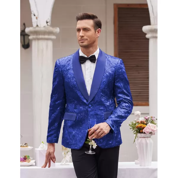 COOFANDY Men's Shiny Sequins Blazer Floral Suit Jacket Stylish Tuxedo for Party, Wedding, Banquet, Prom