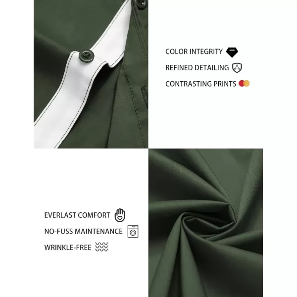 COOFANDY Men's Short Sleeve Button Down Dress Shirts Wrinkle Free Muscle Fit Stretch Shirt Summer Business Casual Tops
