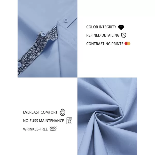 COOFANDY Men's Short Sleeve Button Down Dress Shirts Wrinkle Free Muscle Fit Stretch Shirt Summer Business Casual Tops