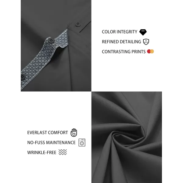 COOFANDY Men's Short Sleeve Button Down Dress Shirts Wrinkle Free Muscle Fit Stretch Shirt Summer Business Casual Tops
