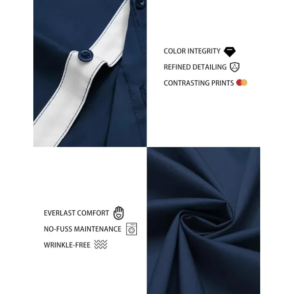 COOFANDY Men's Short Sleeve Button Down Dress Shirts Wrinkle Free Muscle Fit Stretch Shirt Summer Business Casual Tops