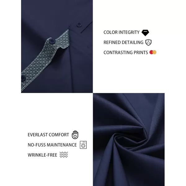 COOFANDY Men's Short Sleeve Button Down Dress Shirts Wrinkle Free Muscle Fit Stretch Shirt Summer Business Casual Tops