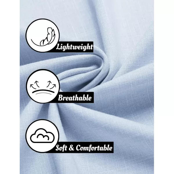 COOFANDY Mens Short Sleeve Button Down Shirts Casual Loose Fit Summer Beach Shirts Linen Texture Shirt