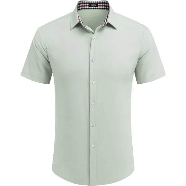 COOFANDY Mens Short Sleeve Button Down Shirts Casual Loose Fit Summer Beach Shirts Linen Texture Shirt