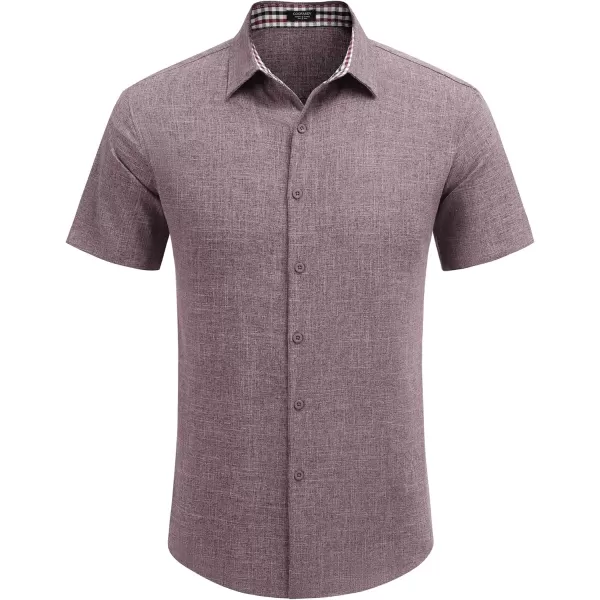COOFANDY Mens Short Sleeve Button Down Shirts Casual Loose Fit Summer Beach Shirts Linen Texture Shirt