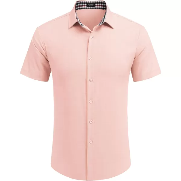 COOFANDY Mens Short Sleeve Button Down Shirts Casual Loose Fit Summer Beach Shirts Linen Texture Shirt