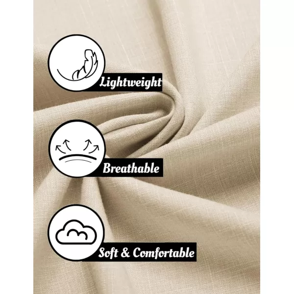 COOFANDY Mens Short Sleeve Button Down Shirts Casual Loose Fit Summer Beach Shirts Linen Texture Shirt