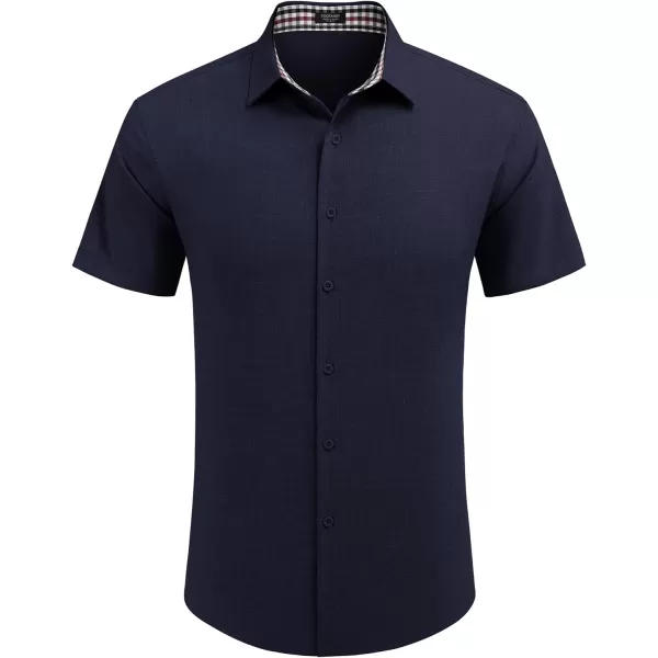 COOFANDY Mens Short Sleeve Button Down Shirts Casual Loose Fit Summer Beach Shirts Linen Texture Shirt