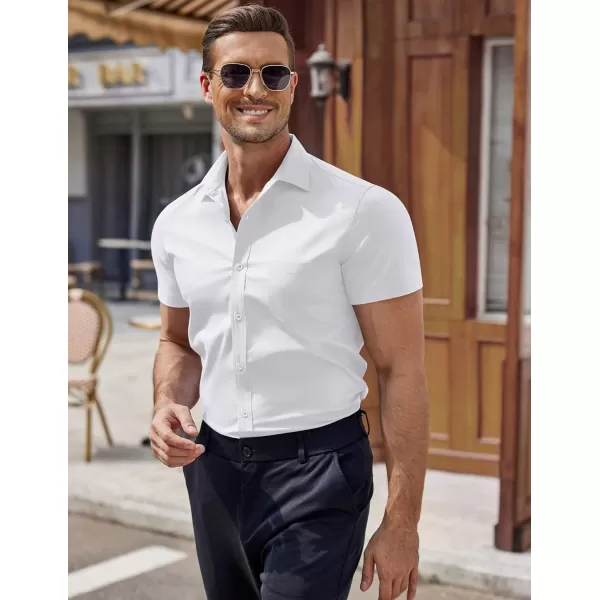COOFANDY Men's Short Sleeve Button Down Shirts Casual Muscle Fit Dress Shirt with Pocket