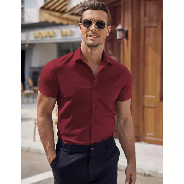 COOFANDY Men's Short Sleeve Button Down Shirts Casual Muscle Fit Dress Shirt with Pocket