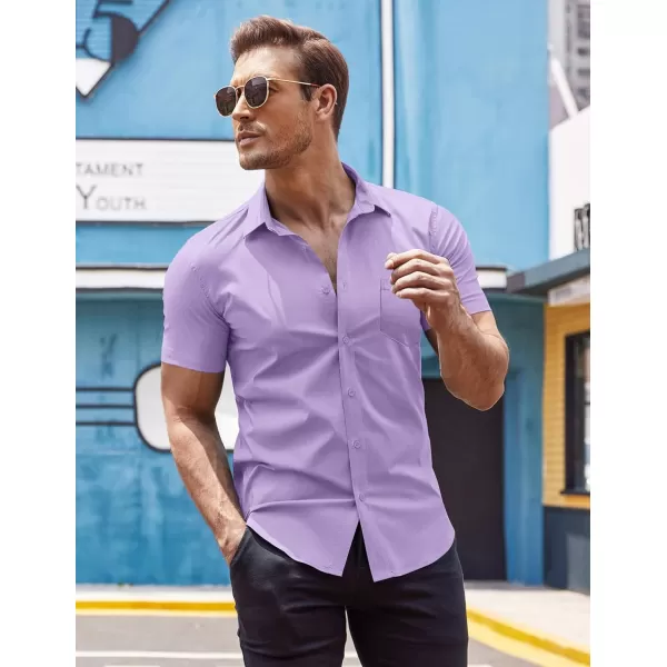 COOFANDY Men's Short Sleeve Button Down Shirts Casual Muscle Fit Dress Shirt with Pocket