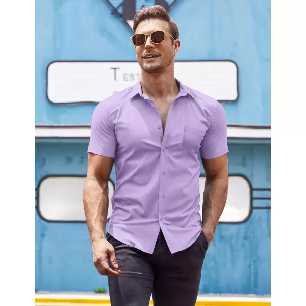 COOFANDY Men's Short Sleeve Button Down Shirts Casual Muscle Fit Dress Shirt with Pocket