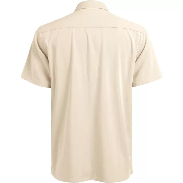 COOFANDY Mens Short Sleeve Cuban Guayabera Shirt Casual Summer Beach Button Down Shirts