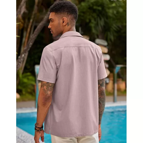 COOFANDY Mens Short Sleeve Cuban Guayabera Shirt Casual Summer Beach Button Down Shirts