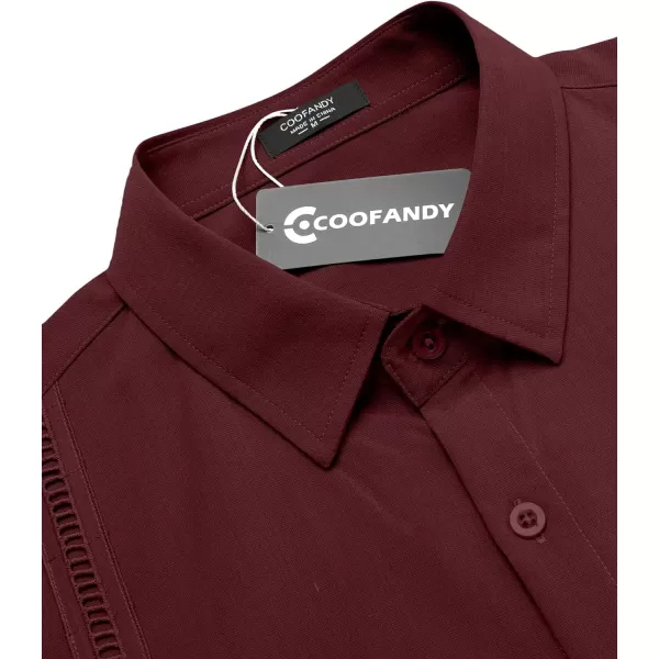 COOFANDY Mens Short Sleeve Cuban Guayabera Shirt Casual Summer Beach Button Down Shirts