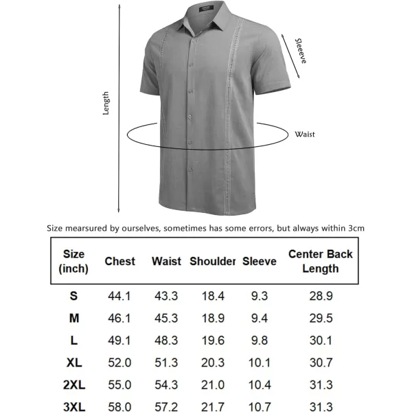 COOFANDY Mens Short Sleeve Cuban Guayabera Shirt Casual Summer Beach Button Down Shirts