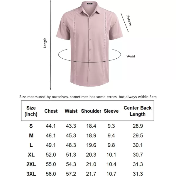 COOFANDY Mens Short Sleeve Cuban Guayabera Shirt Casual Summer Beach Button Down Shirts
