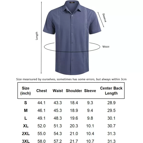 COOFANDY Mens Short Sleeve Cuban Guayabera Shirt Casual Summer Beach Button Down Shirts