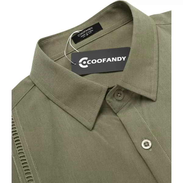 COOFANDY Mens Short Sleeve Cuban Guayabera Shirt Casual Summer Beach Button Down Shirts