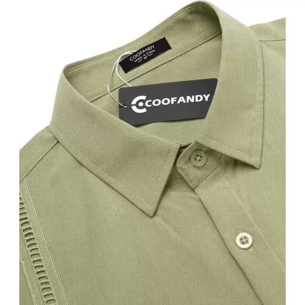 COOFANDY Mens Short Sleeve Cuban Guayabera Shirt Casual Summer Beach Button Down Shirts