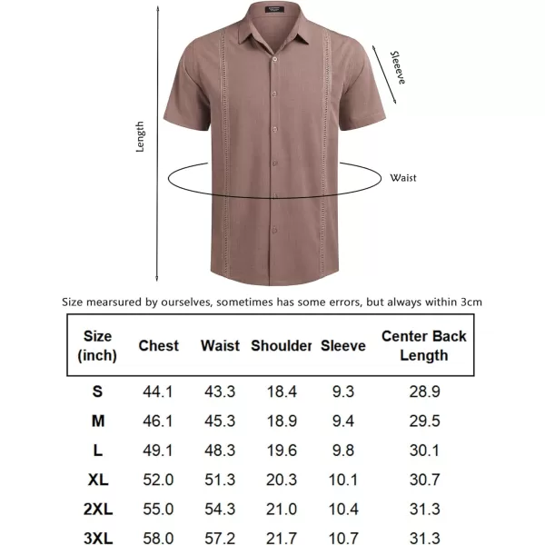 COOFANDY Mens Short Sleeve Cuban Guayabera Shirt Casual Summer Beach Button Down Shirts