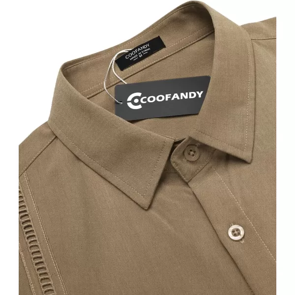 COOFANDY Mens Short Sleeve Cuban Guayabera Shirt Casual Summer Beach Button Down Shirts