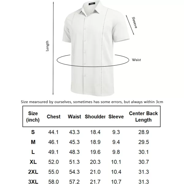 COOFANDY Mens Short Sleeve Cuban Guayabera Shirt Casual Summer Beach Button Down Shirts