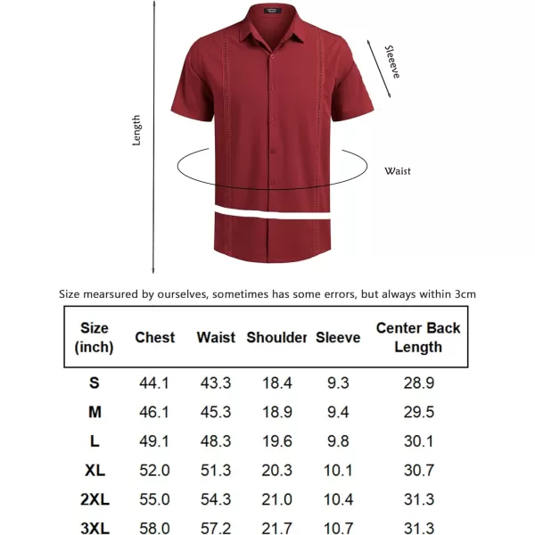 COOFANDY Mens Short Sleeve Cuban Guayabera Shirt Casual Summer Beach Button Down Shirts