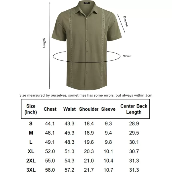 COOFANDY Mens Short Sleeve Cuban Guayabera Shirt Casual Summer Beach Button Down Shirts