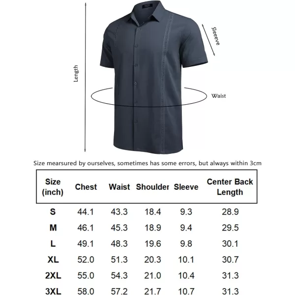 COOFANDY Mens Short Sleeve Cuban Guayabera Shirt Casual Summer Beach Button Down Shirts