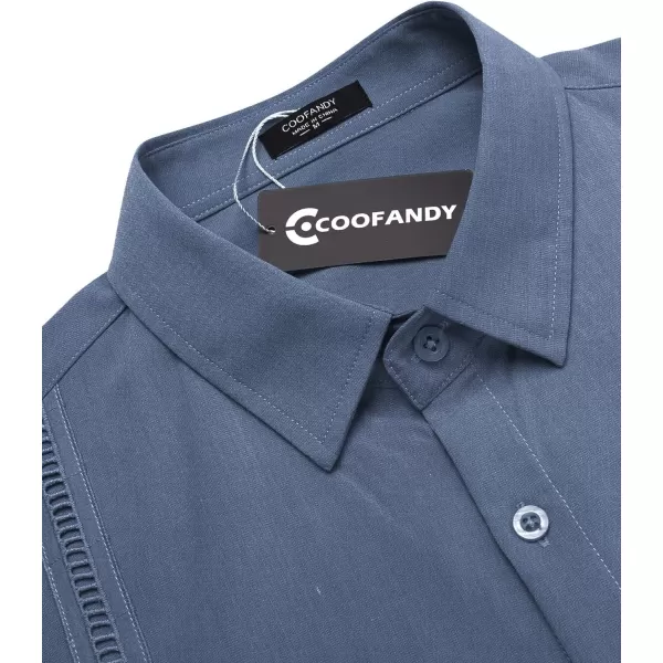 COOFANDY Mens Short Sleeve Cuban Guayabera Shirt Casual Summer Beach Button Down Shirts
