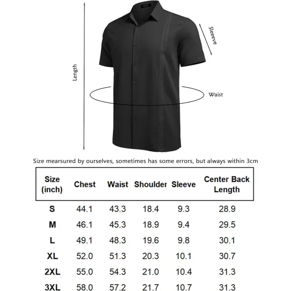 COOFANDY Mens Short Sleeve Cuban Guayabera Shirt Casual Summer Beach Button Down Shirts