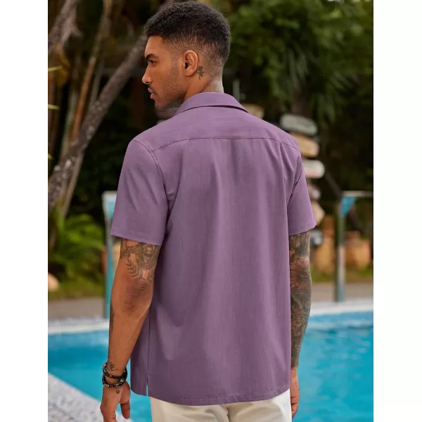 COOFANDY Mens Short Sleeve Cuban Guayabera Shirt Casual Summer Beach Button Down Shirts