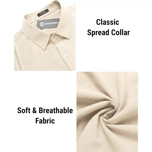 COOFANDY Mens Short Sleeve Cuban Guayabera Shirt Casual Summer Beach Button Down Shirts