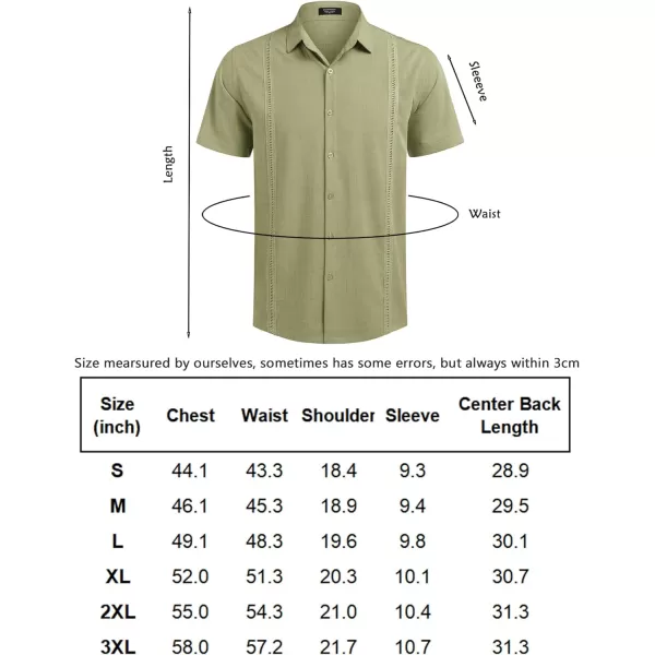 COOFANDY Mens Short Sleeve Cuban Guayabera Shirt Casual Summer Beach Button Down Shirts