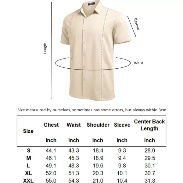 COOFANDY Mens Short Sleeve Cuban Guayabera Shirt Casual Summer Beach Button Down Shirts