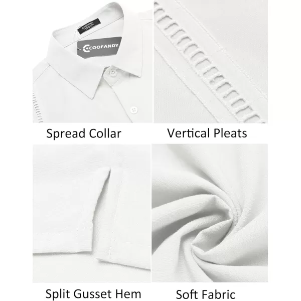 COOFANDY Mens Short Sleeve Cuban Guayabera Shirt Casual Summer Beach Button Down Shirts