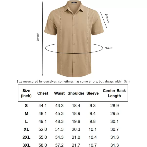 COOFANDY Mens Short Sleeve Cuban Guayabera Shirt Casual Summer Beach Button Down Shirts