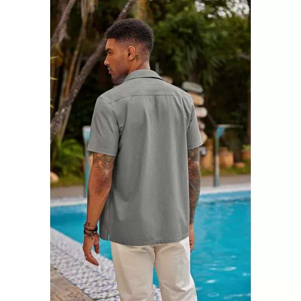 COOFANDY Mens Short Sleeve Cuban Guayabera Shirt Casual Summer Beach Button Down Shirts