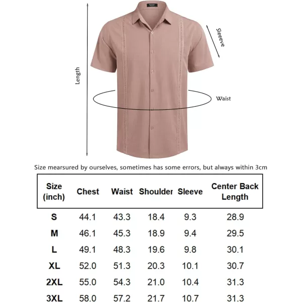 COOFANDY Mens Short Sleeve Cuban Guayabera Shirt Casual Summer Beach Button Down Shirts