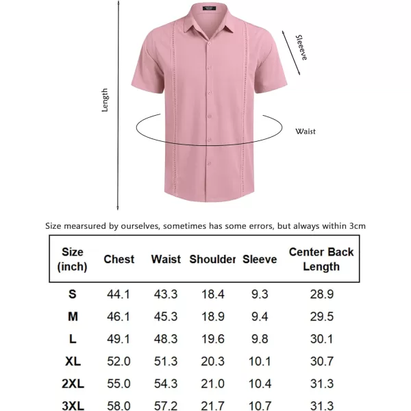 COOFANDY Mens Short Sleeve Cuban Guayabera Shirt Casual Summer Beach Button Down Shirts