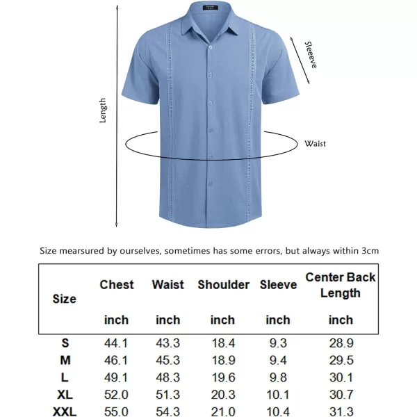 COOFANDY Mens Short Sleeve Cuban Guayabera Shirt Casual Summer Beach Button Down Shirts
